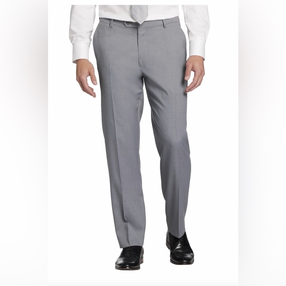 Pronto Uomo Platinum Wool Gray Dress Pants Mens Size 36 Flat Front